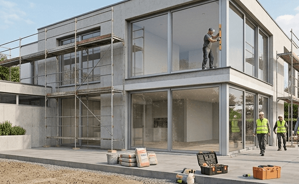 Moderne Neubau-Verglasung